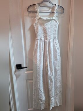 Jessica Simpson White Eyelet Smocked Jumpsuit